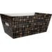 Basket, corrugated cardboard, 366x188x175mm, 36.6x18.8x17.5cm, rectangular, black/gold