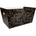 Mand, golfkarton, 432x270x258mm, 43.2x27x25.8cm, rechthoekig, zwart/goud