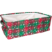 Panier, pE, 38x26x13cm, rectangulaire, rouge/vert/blanc