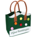 Tas, Fijne Feestdagen, Vilt, met hengsel, 27x15x25cm, assorti