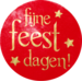 Etiket, Cadeauetiket, papier, Fijne Feestdagen, ∅45mm, rood/goud