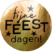 Etiket, Cadeauetiket, papier, Fijne Feestdagen, ∅45mm, goud/zwart