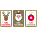 Assortiment d'étiquettes de Noël avec imprimé tuile, 35x50 mm – autocollants décoratifs pour emballage ou cartes.
