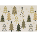 Kraftkleurig cadeaupapier met kerstboompjes, 50cm breed – natuurlijke uitstraling, 200 meter per rol.