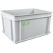 Bak, HDPE, gesloten handgreep, transportbak, 400x300x220mm, grijs