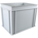Bak, HDPE, gesloten handgreep, transportbak, 400x300x325mm, grijs