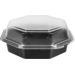 Bak, PS, 400ml, incl. vaste deksel, octaviewbox, 160x160x60mm, zwart/transparant