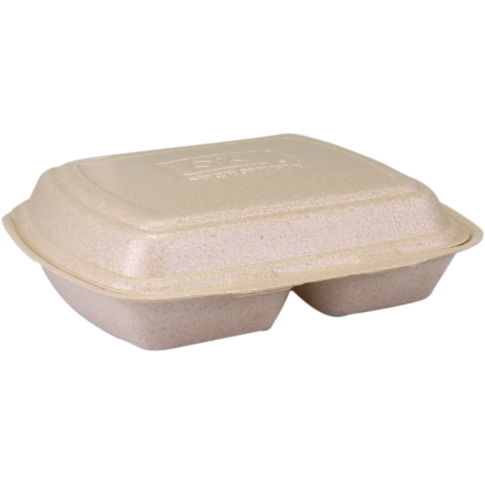 Container, XPP, 2 compartment, menubox, 240x205x70mm, beige