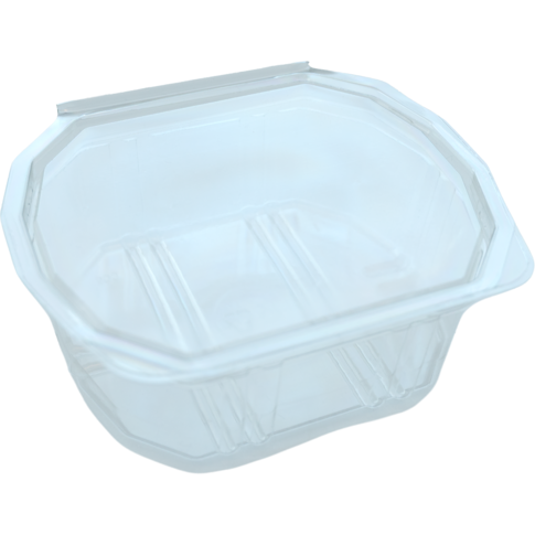 Bak, PET, 500ml, incl. vaste deksel, transparant