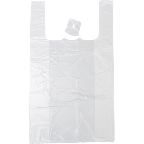 Top Quality Tas, HDPE, geblokt, 27x 6x48cm, hemddraagtas, wit