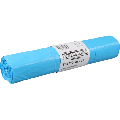 PowerSterko Sac poubelle, PEBD recyclé, 80x110cm, T25, bleu