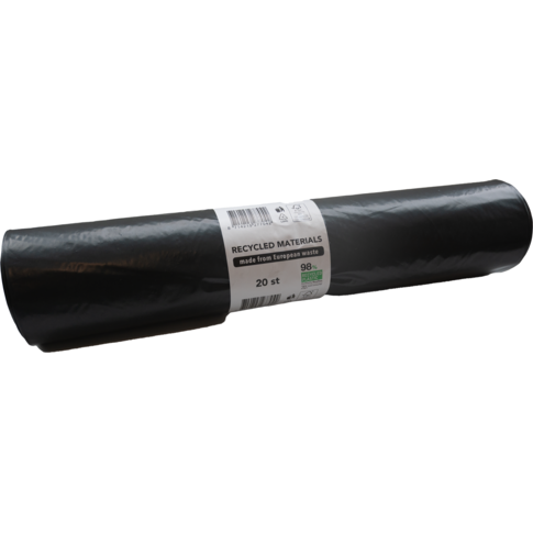 Afvalzak, Gerecycled LDPE, 80x120cm, 42my, grijs