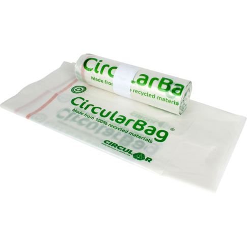 CircularBag Afvalzak, Gerecycled LDPE, 400l, 70/ 14.5x193cm, 30my, transparant