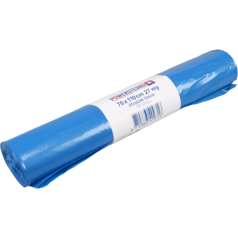 PowerSterko Sac poubelle, PEBD recyclé, 70x110cm, 27my, bleu