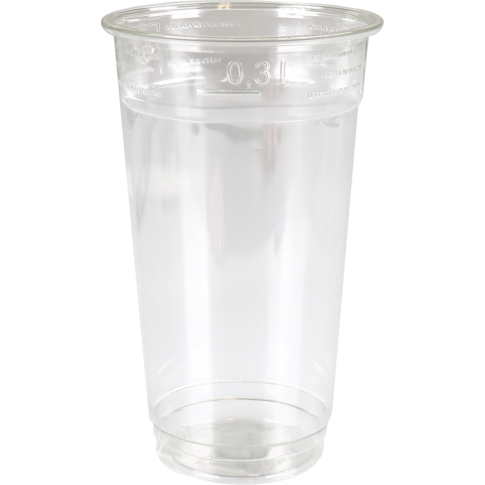 Glas, recyceltes PET, 128mm, 0.3l, transparent