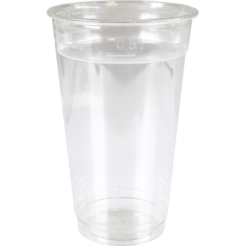 Glas, recyceltes PET, 148mm, 0.5l, transparent