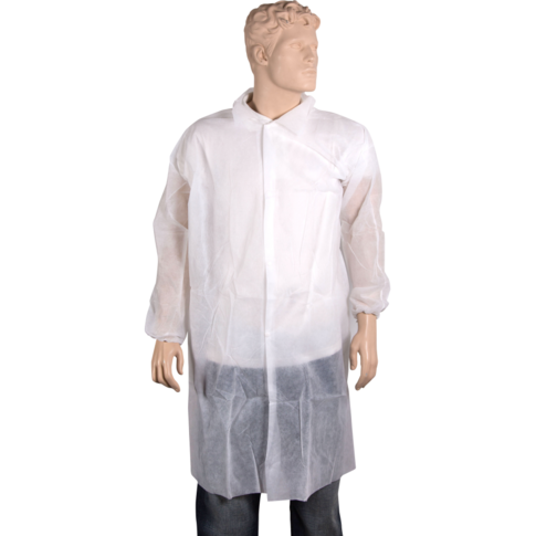 ComFort Bezoekersjas, L, drukknoop, PP, wit