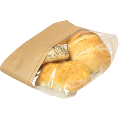 Funcoo 25 stuks papieren broodzak voor thuis brood zuurdesem brood bakkerij opbergzakken met venster, grote bakkerij broodzakken voor gebak verpakking, label zegel sticker inbegrepen