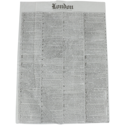 Vel, snackvel, papier + paraffinecoating, 406x305mm, London newspaper, 