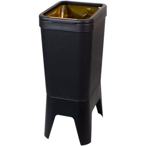 Bonton Circubin, Abfallbehälter, Open deksel, recyceltes PP, 40l, 76x30x41cm, schwarz