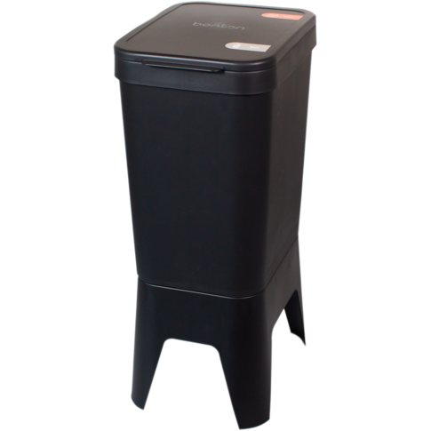 Bonton Circubin, Afvalbak, 2 binnenbakken, Dichte deksel, gerecycled PP, 40l, 76x30x41cm, zwart