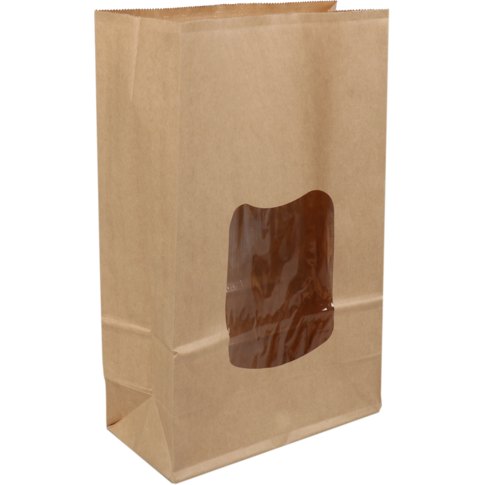 Sac, Sac fond plat, Papier + PP, 155/ 70x242mm, brun