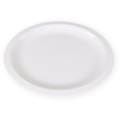 Goldplast Bord, dessertbord, Use & reuse, reusable, rond, 1-vaks, pP, Ø18cm, wit