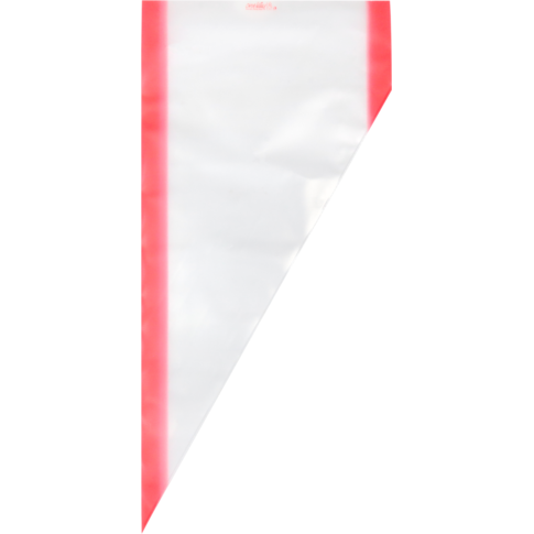 Piping bag, 59x28cm, LDPE, transparant/rood