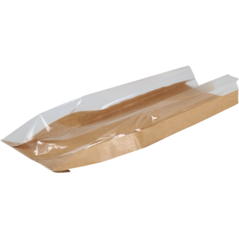 Sac, Sachet boulangerie-pâtisserie, Papier + PP + PE , 16/ 5x50cm, brun