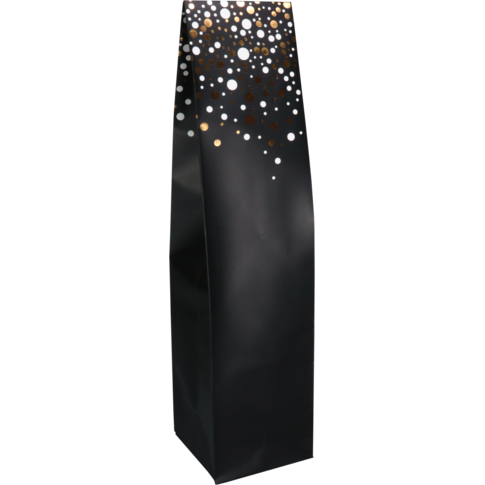 Fleszak, 9.5x41x9.5cm, Party Spot-On, papier, zilver/goud/zwart