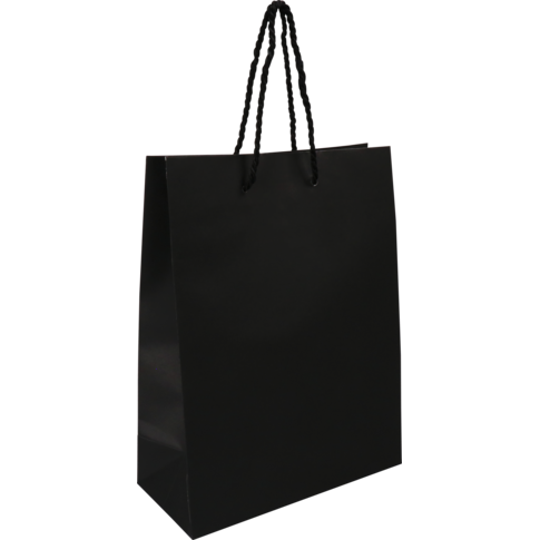 Tas, Papier, met koord, 22x 10x29cm, draagtas, zwart
