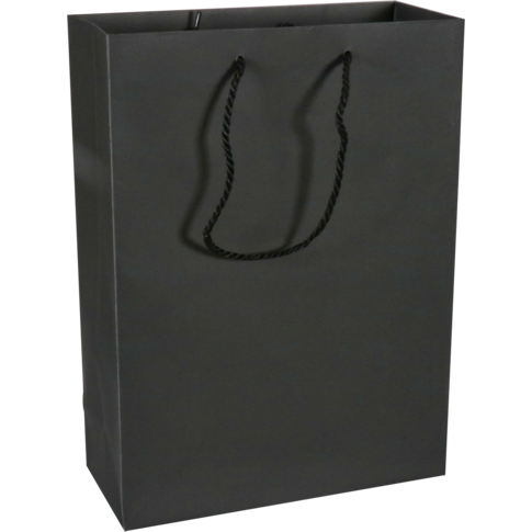 Tas, Papier, met koord, 27x 12x37cm, draagtas, zwart/wit