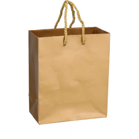 Tas, Papier, met koord, 16x 8x19cm, draagtas, goud