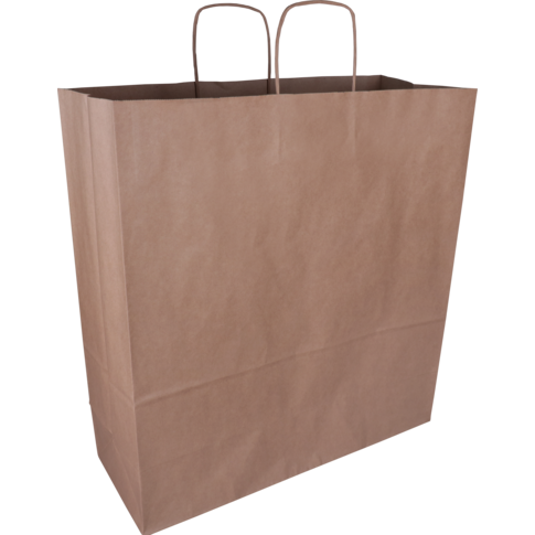Tas, Kraftpapier, gedraaid papieren koord, wit/bruin/zwart