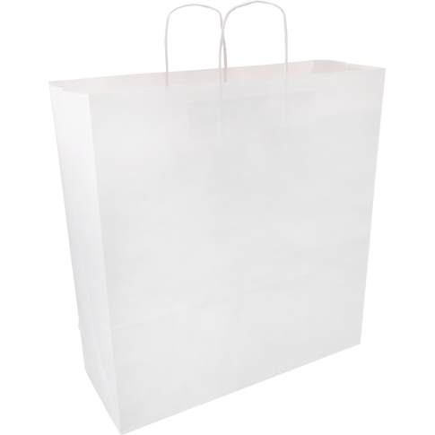 Tas, Kraftpapier, gedraaid papieren koord, wit/bruin/zwart