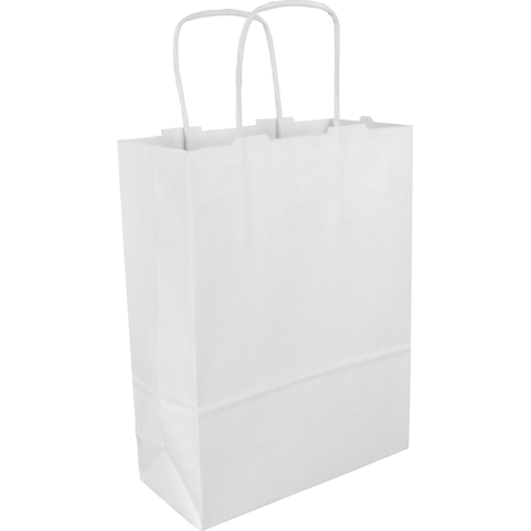 Tas, Kraftpapier, gedraaid papieren koord, wit/bruin/zwart
