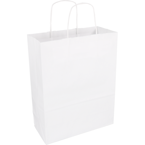 Tas, Kraftpapier, gedraaid papieren koord, wit/bruin/zwart