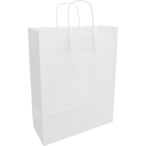 Tas, Kraftpapier, gedraaid papieren koord, wit/bruin/zwart