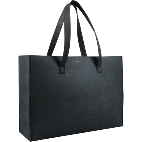 Tas, Vilt, landscape, drukknop, reusable, 45x 15x33cm, zwart