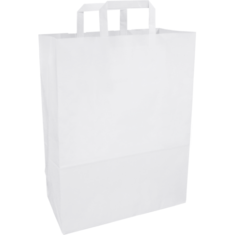 Tas, Papier, platte handgreep, 32x 16x43cm, draagtas, wit