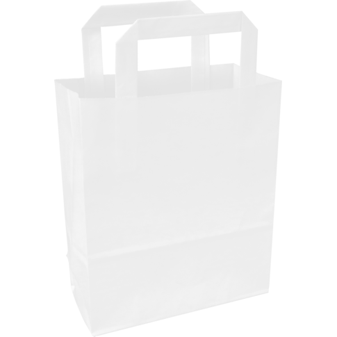 Papieren draagtas, FSC, 18/8x22cm, 70 gr/m2, platte handgreep 