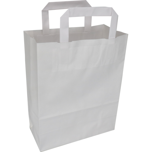 Tas, Papier, platte handgreep, 22x 10x28cm, draagtas, wit
