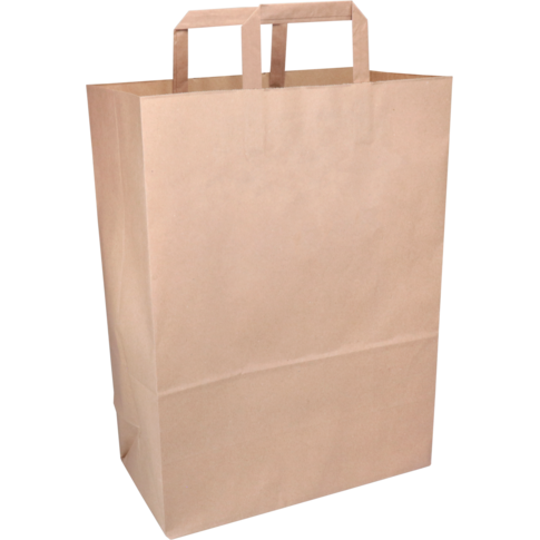 Tas, Papier, platte handgreep, 32x 16x43cm, draagtas, bruin