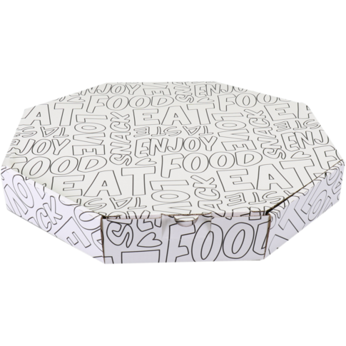  Bezorgdoos, Words, golfkarton, 320x320x45mm, wit/zwart