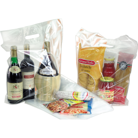 Bag, LDPE, dKT, 37x44cm, bottom pleat 8cm, carrier bag, transparent