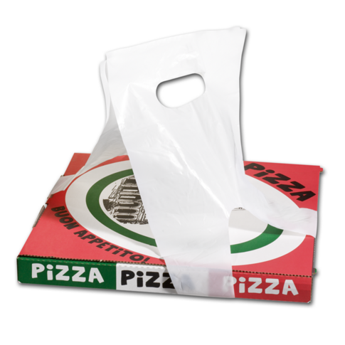 Tasche, HDPE, 20x110cm, pizza/cake box carrier, weiß
