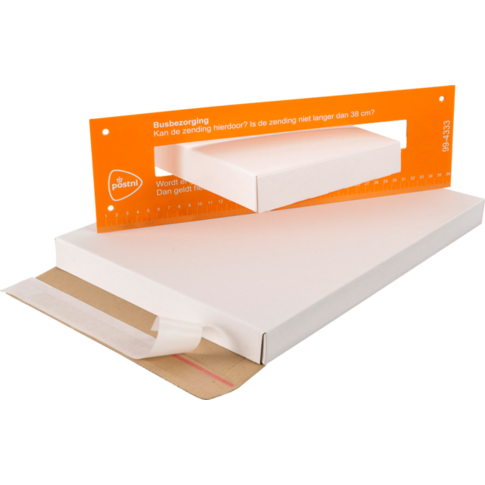 SendProof® Brievenbusdoos, A4, golfkarton, 350x250x28mm, wit