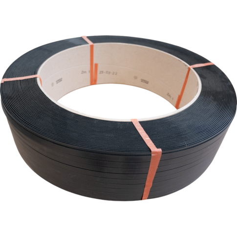 Omsnoeringsband, PP, 15mm, kern 406mm, 1700m, zwart