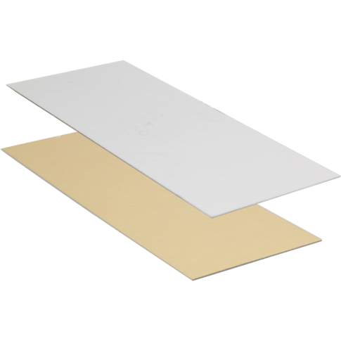 Bodemplaat, 205x85mm, 650gr, rechthoekig, karton + PET, goud/zilver