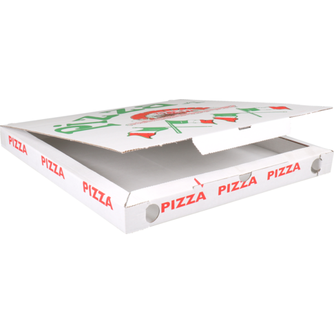 Pizzadoos, golfkarton, 30x30x3cm, vegetale, wit, foto 2 van 2